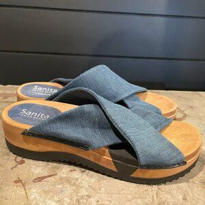 Sanita Tilka Vegan Wooden denim sandal